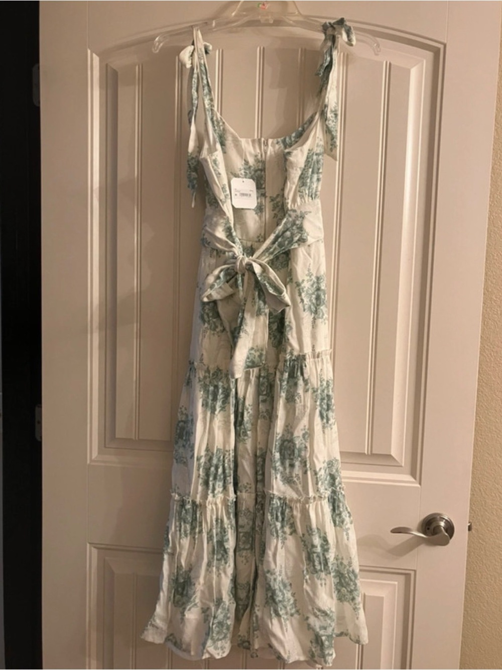 Altar'd State White and Sage Floral Midi Dress